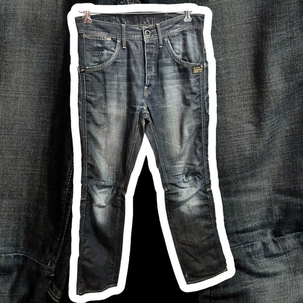 G-Star Raw 3301 Jack Pant  31x34 Button-Fly Jeans Blue Denim Medium Wash‎